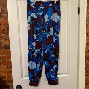 Floral Blue and Burgundy Pants
